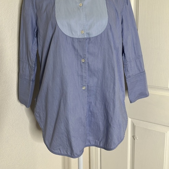 Helmut Lang Ottoman Striped Long Sleeve Shirt Buttondown Women's Medium Preppy - Picture 4 of 13